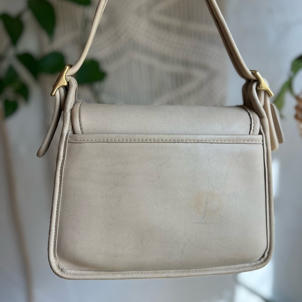 Authentic Vintage Coach Rambler’s Legacy 9061 Bone Leather Crossbody Bag USA - Picture 6 of 16